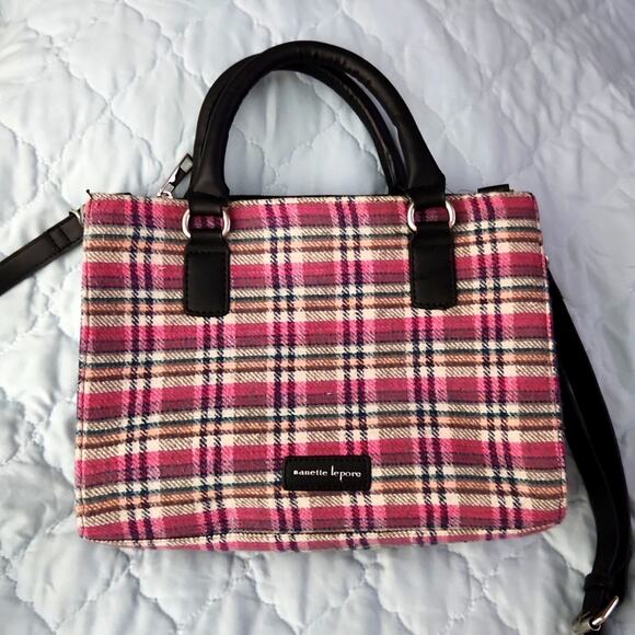 Nanette Lepore Handbags - Nanette Lepore purse hand bag crossbody plaid pink